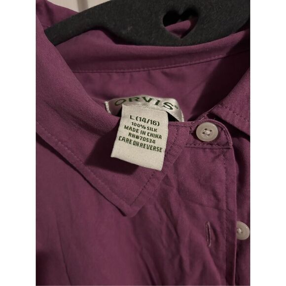 Orvis 100% Silk Button Down Size Large Pink - Picture 4 of 11